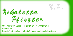 nikoletta pfiszter business card